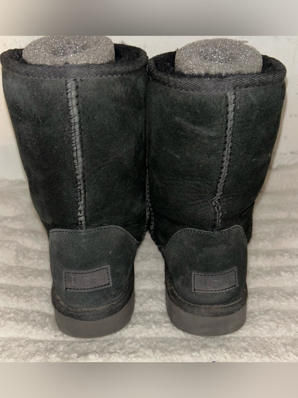 UGG Classic Black Suede mid calf Shearling Boots - Picture 4 of 6